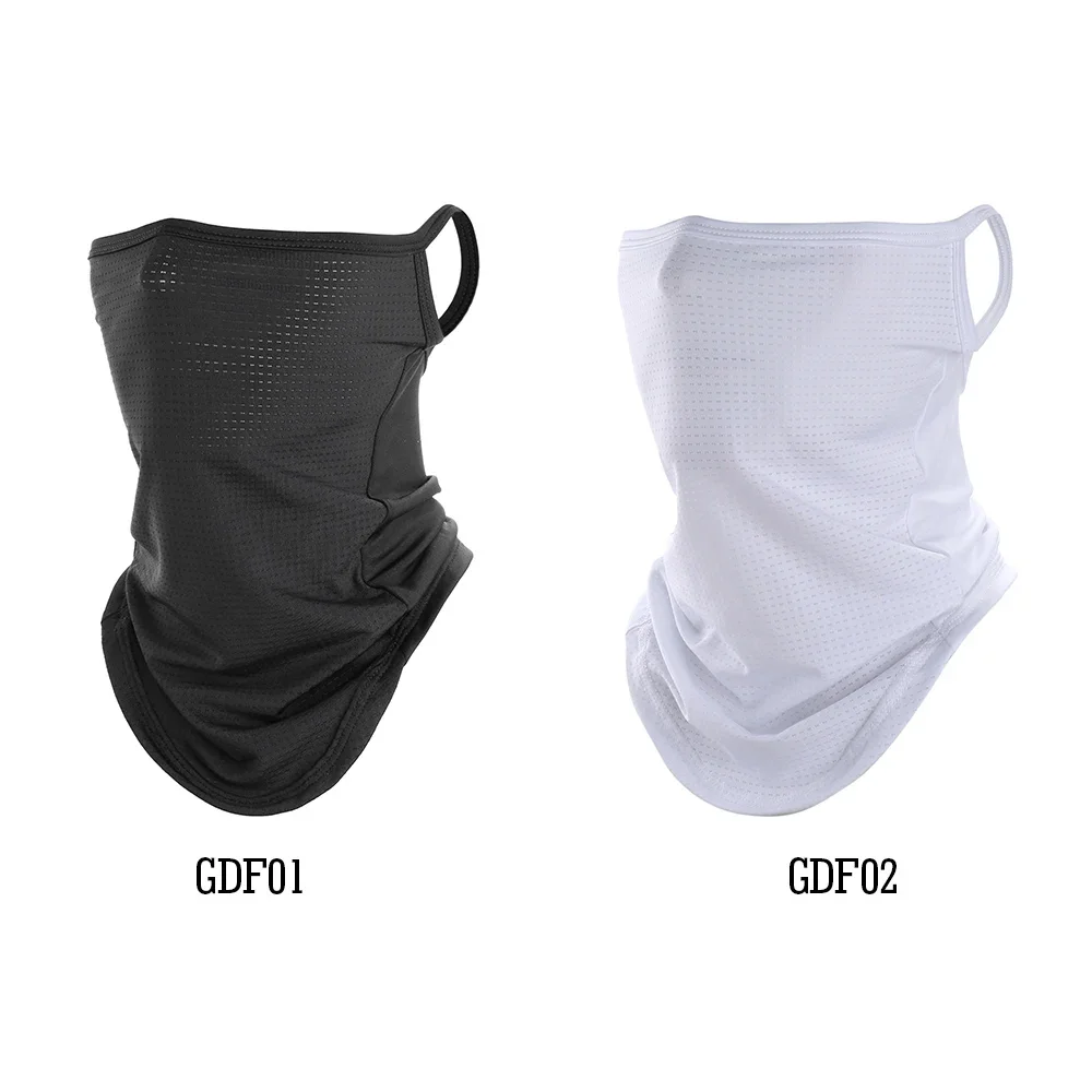 Black Scarf Neck Gaiter Tube Scarves Breathable Face Cover Ear Hanging Balaclava Summer Sun Anti-UV Bandana Headband Men Women