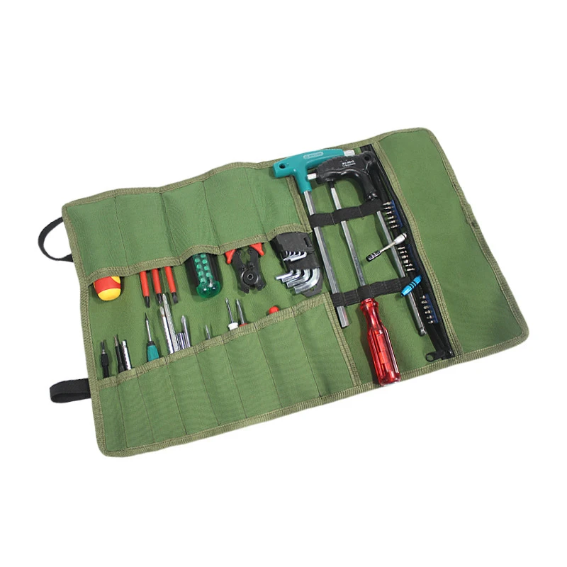 Multi-function Canvas Waterproof Storage Hand Tool Bag Portable Tool Kit Wrenches Screwdrivers Pliers Metal Parts Storage Bag