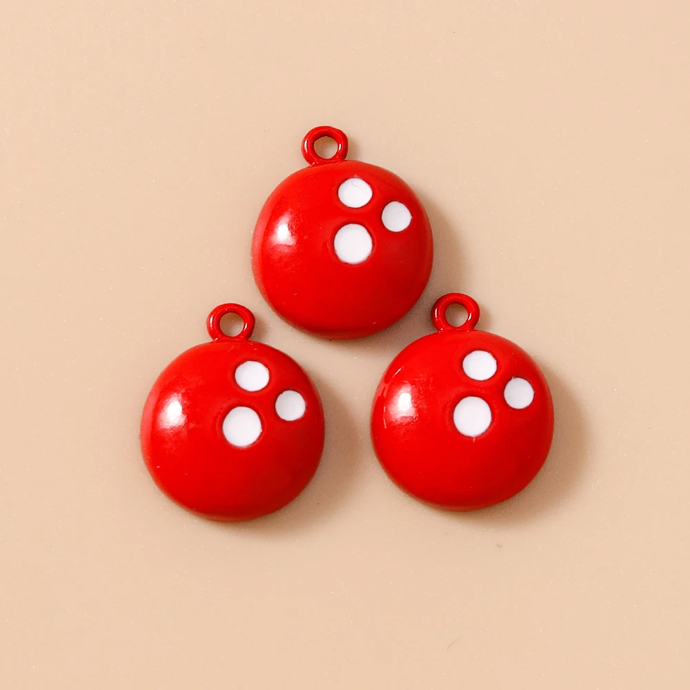 Leslie 10 Stück süße Bowling-Schüssel-Charms für Tropfen-Ohrringe, Armbänder, Halsketten, Schmuckherstellung, handgefertigtes DIY-Zubehör – Detail 8