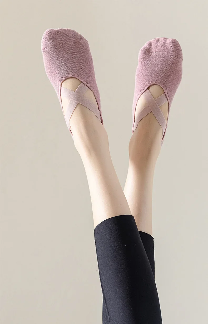 1–5 Paar rutschfeste Yoga-Socken für Damen, für Tanz, Pilates, Fitness, atmungsaktive No-Show-Socken aus Baumwolle mit Silikongriff für das Training im Innenbereich – Detail 1