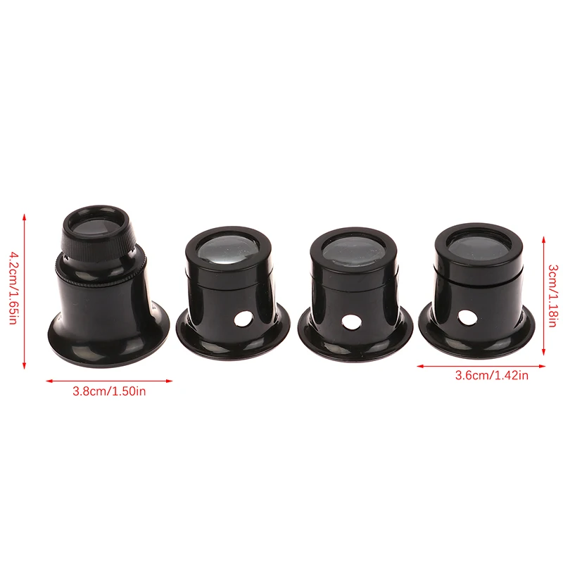 5x/10/15x/20x ساعة مجموعة أدوات إصلاح المجوهرات العدسة المكبر المكبر الزجاج الساعاتي أدوات 4 قطعة/المجموعة العين العدسة المكبرات