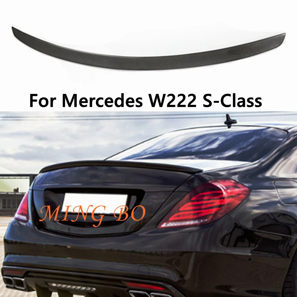 

Для Mercedes W222 S-Class S63 S300 S350 S400 S500 S550 4-дверный седан 2014- UP задний спойлер багажника из углеродного волокна