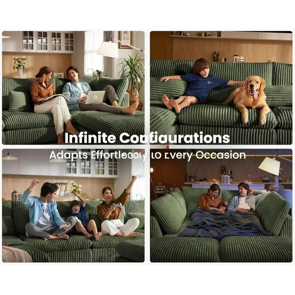 Sofá modular grande customizável, sofás em formato moderno e confortável fluff