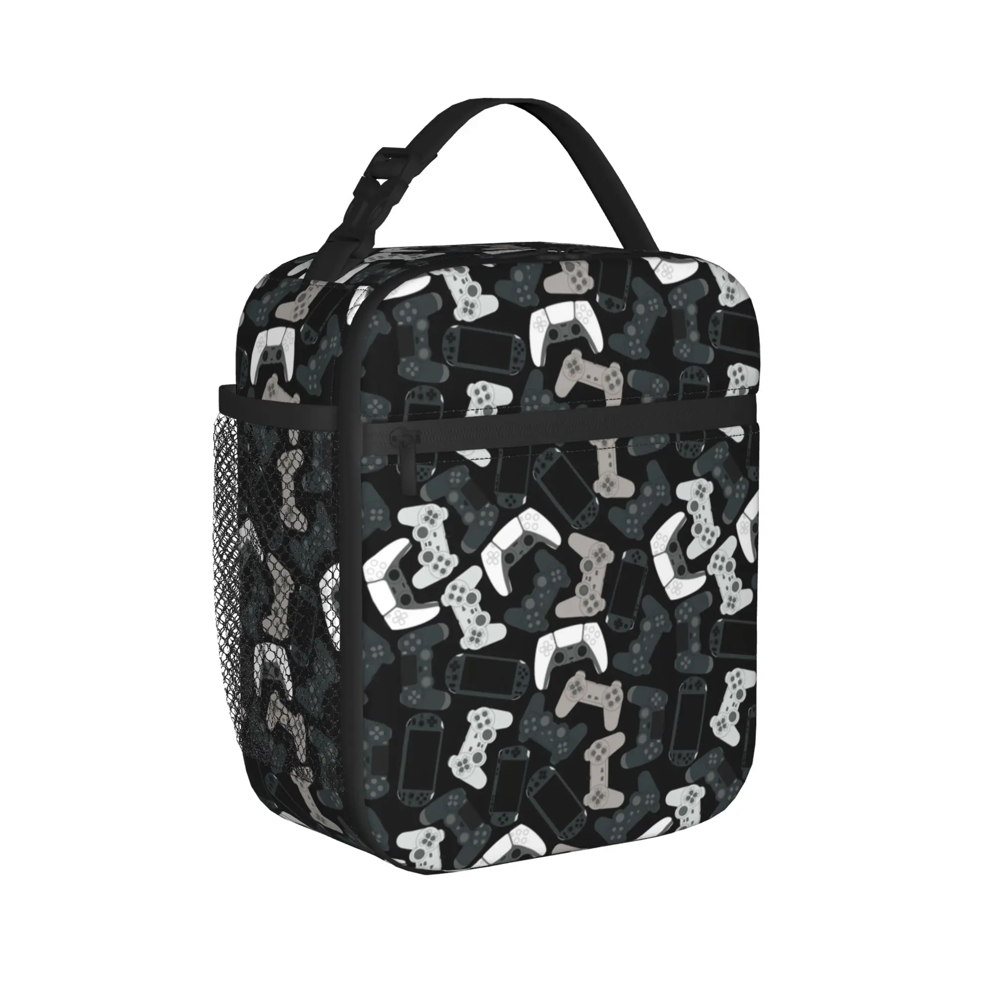 Game Controller Pattern Thermal Insulated Lunch Bags for Travel  Portable Food Bag Container Cooler Thermal Lunch Boxes