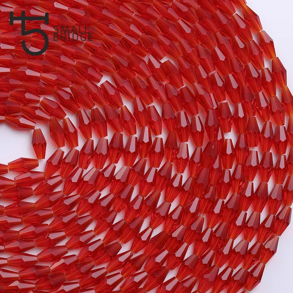 6*12 Czech Long Bicone Glass Beads For Jewelry Making Diy Accessories  Loose Red Crystal Faceted Beads Z702