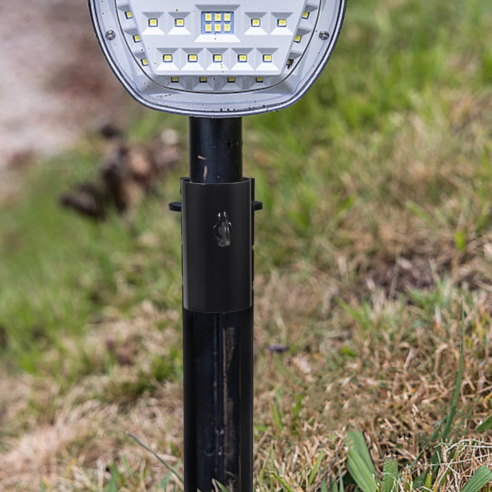 

Solar Power Light Stakes Outdoor Black Metal Spike Yard Lawn Ground Candy Cane Christmas Holiday Lighting Garden Torch Pile