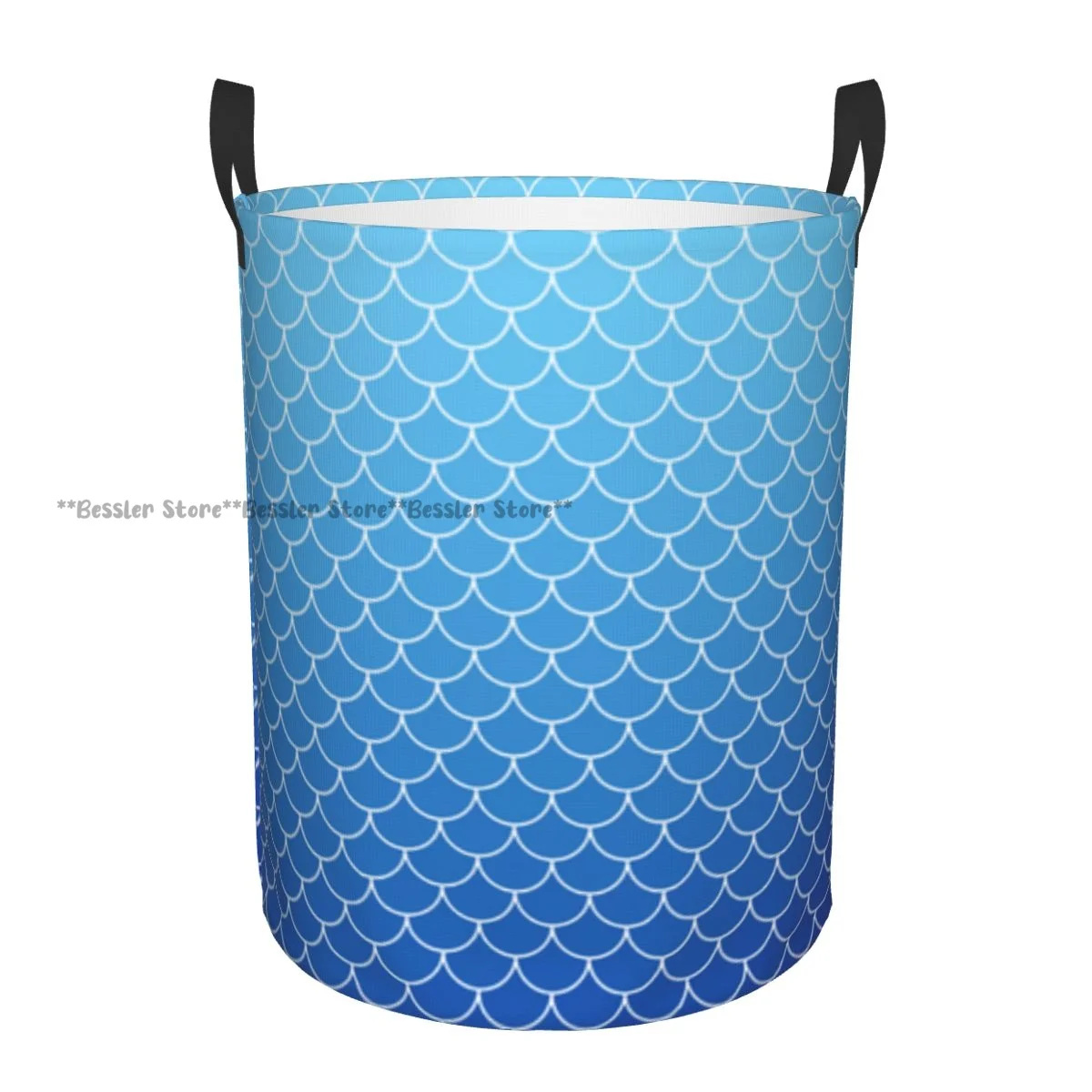 Laundry Basket Roof Tiles Pattern Round Storage Bin Collapsible Hamper Clothes Bucket Organizer