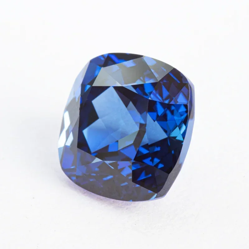 Lab Grown Sapphire Square Cushion Shape Royal Blue Color Gemstone for Charms Diy Jewelry Making Ring Selectable AGL Certificate