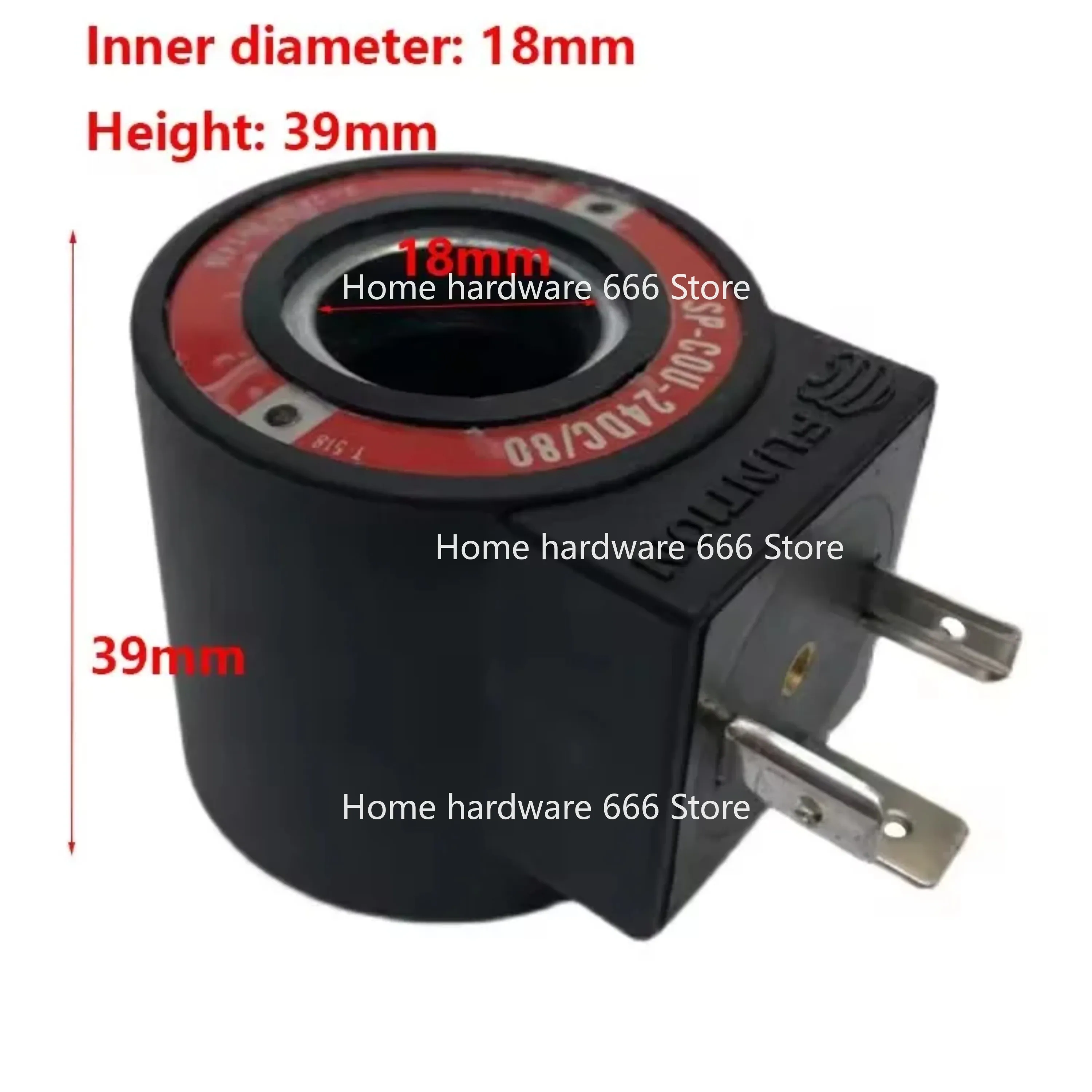 

Solenoid Valve Coil SP-COU-24DC/80 SP-COU-12DC/80 Inner Diameter 18mm High 39mm SP-COI-230/50/60/80 SP-COI-110/50/60/80