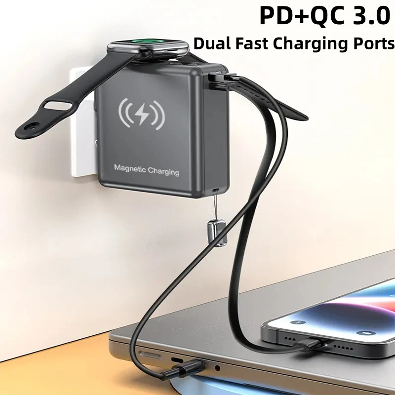 

15000mAh Power Bank Magnetic Wireless Charger for iPhone 16 iWatch Xiaomi Huawei External Battery 22.5W Fast Charging Powerbank