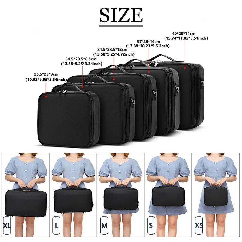 Large Capacity Luxury Women's Cosmetic Bag Makeup Bag Double Layer Cosmetics Organizer Travel Essentials Women's Cosmetic Bags
