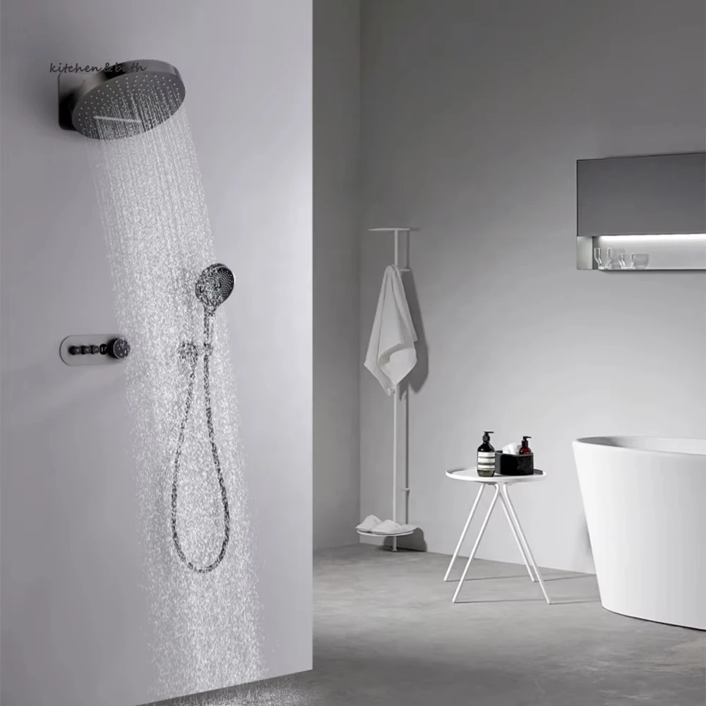 High Quality 304 Stainless Steel Two Functions Shower Head Bath Shower Mixer Set Bathroom Raining Waterfall Shower Set