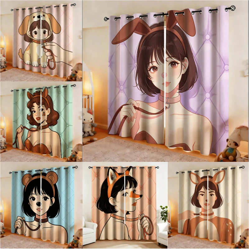 Euphoria Season 3 Woof Woof Girl Rideaux occultants thermiques bloquant la lumière pour chambre à coucher et salon