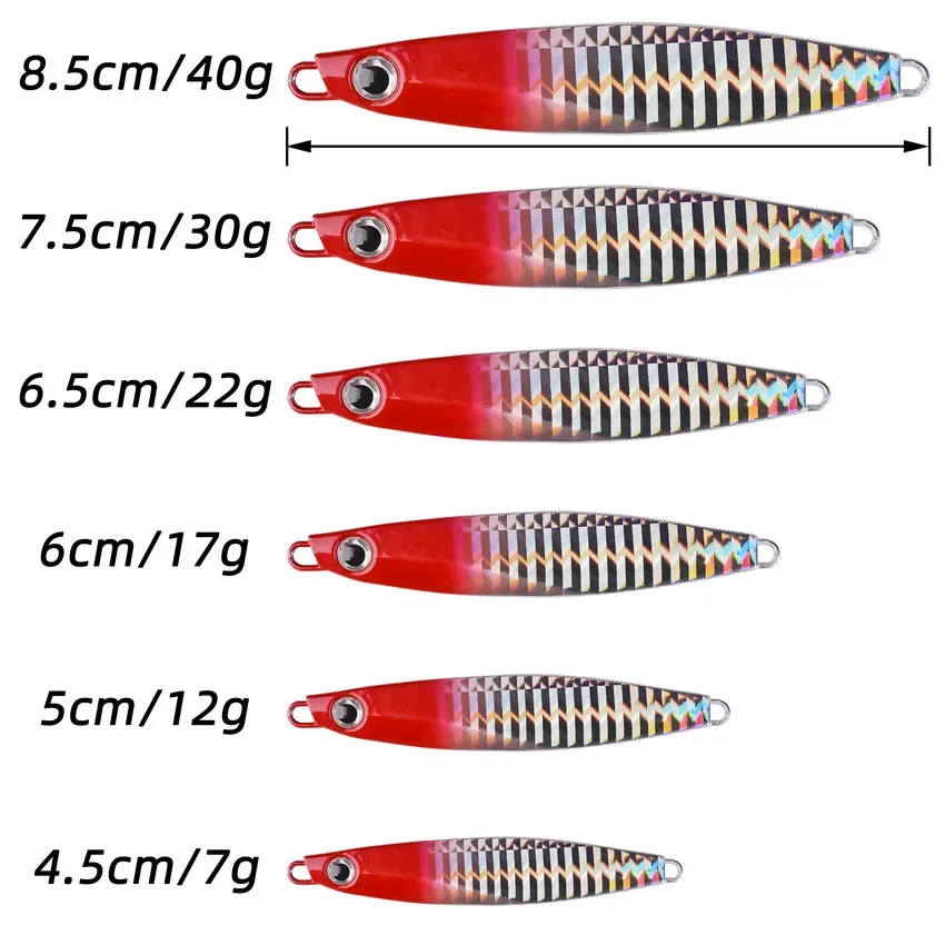 5Pcs 7g 12g 17g 22g 30g 40g 쇼어 느린 지그 메탈 지그 스푼 루어베이스 스피너 일본 낚시 태클 로트 미끼 페스 카 바닷물