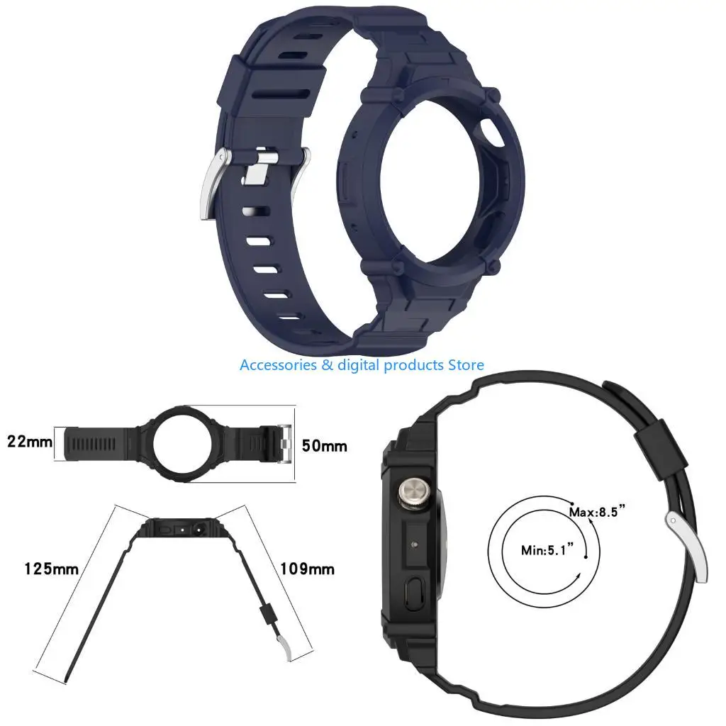 77JD Rubber Silicone Watchband Integrated Straps For Watch 5 Watch 3 Smartwatch