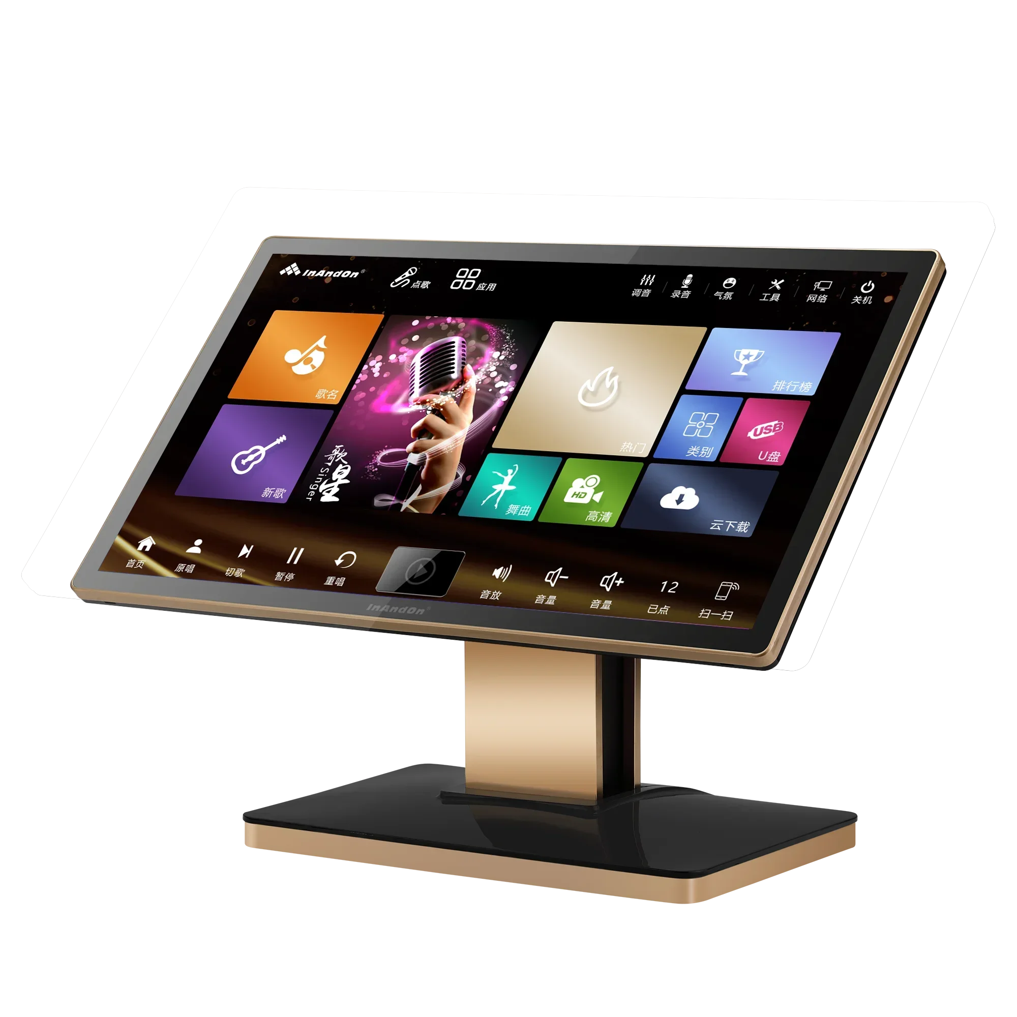 2024 Hot Selling 21.5 Touch Screen 1T 3in1 InAndOn Professional Karaoke System Touch Screen Karaoke Player Karaoke Machine