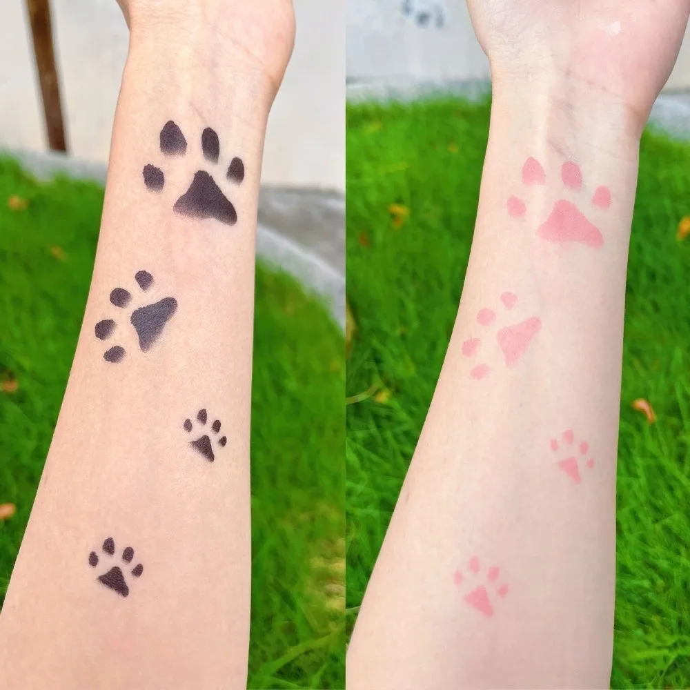 Waterproof Cat Paw Tattoo Stickers DIY Temporary Thermochromic Disposable Tattoos Sweatproof Long Lasting