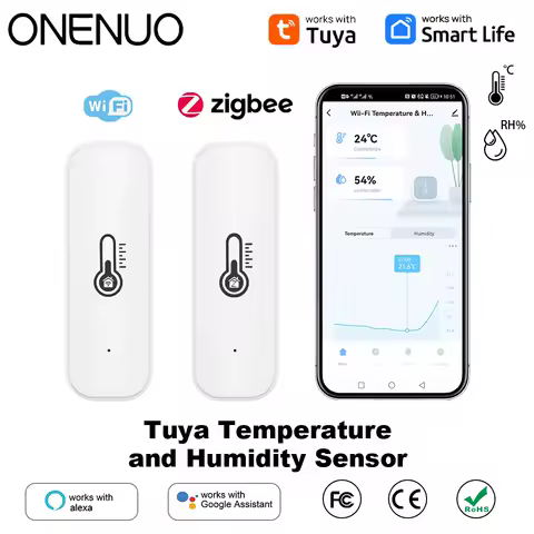 Tuya Smart Zigbee/WiFi Temperature &amp;Humidity Sensor Smart Life APP Remote Monitor For Smart Home Var Work With Alexa Google