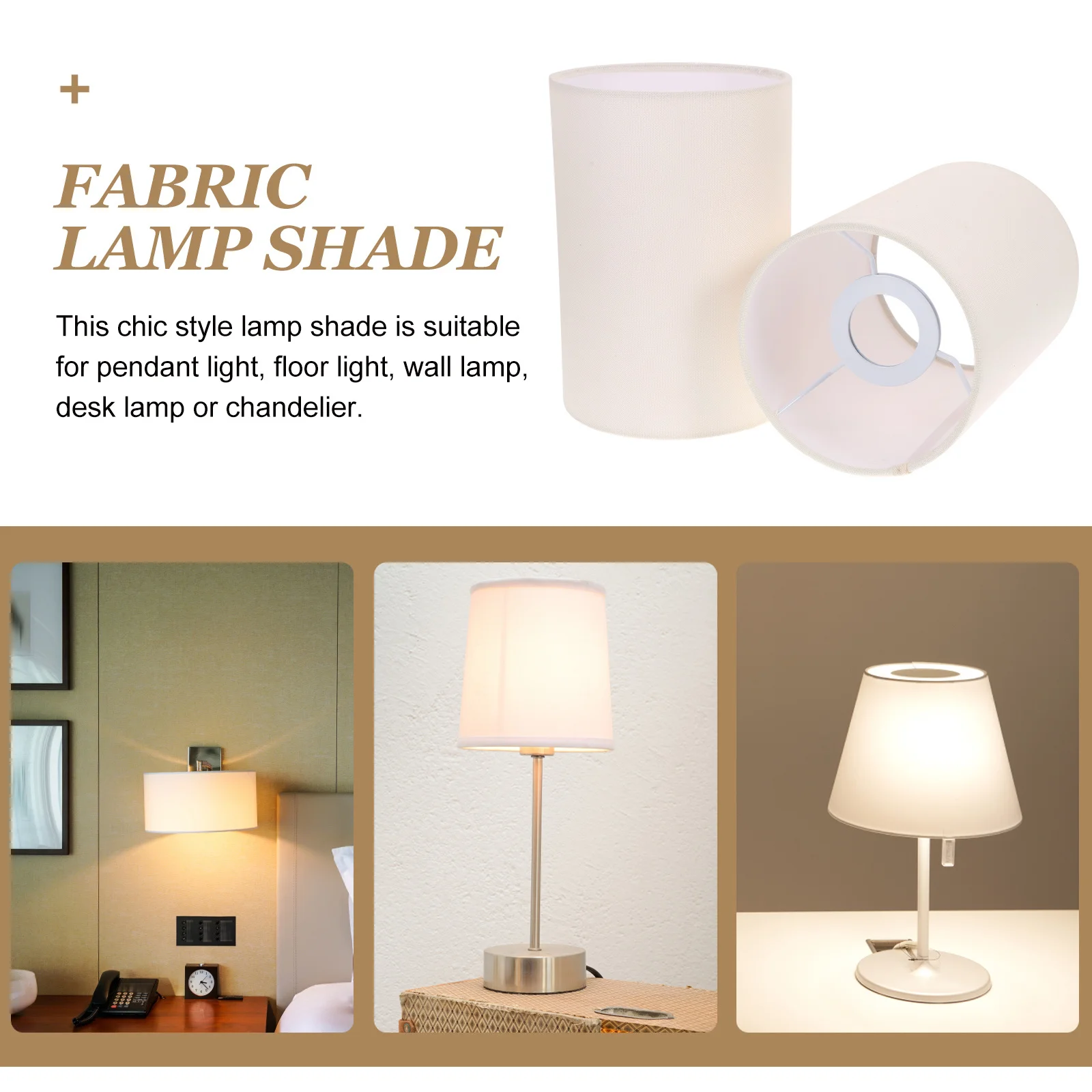 

2Pcs Round Linen Lamp Shade Fabric Cover Soft Lighting for Pendant Ceiling Table Floor Lamp Pendant Light Shade