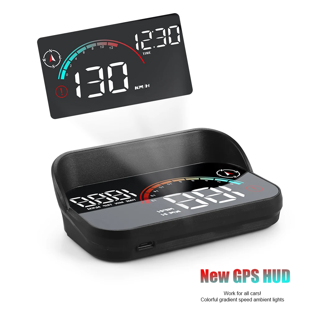 GPS HUD M22 Car Smart Universal Digital Speedometer MPH Kmh Head up Display Big Font Projector on the Windshield Overspeed Alarm