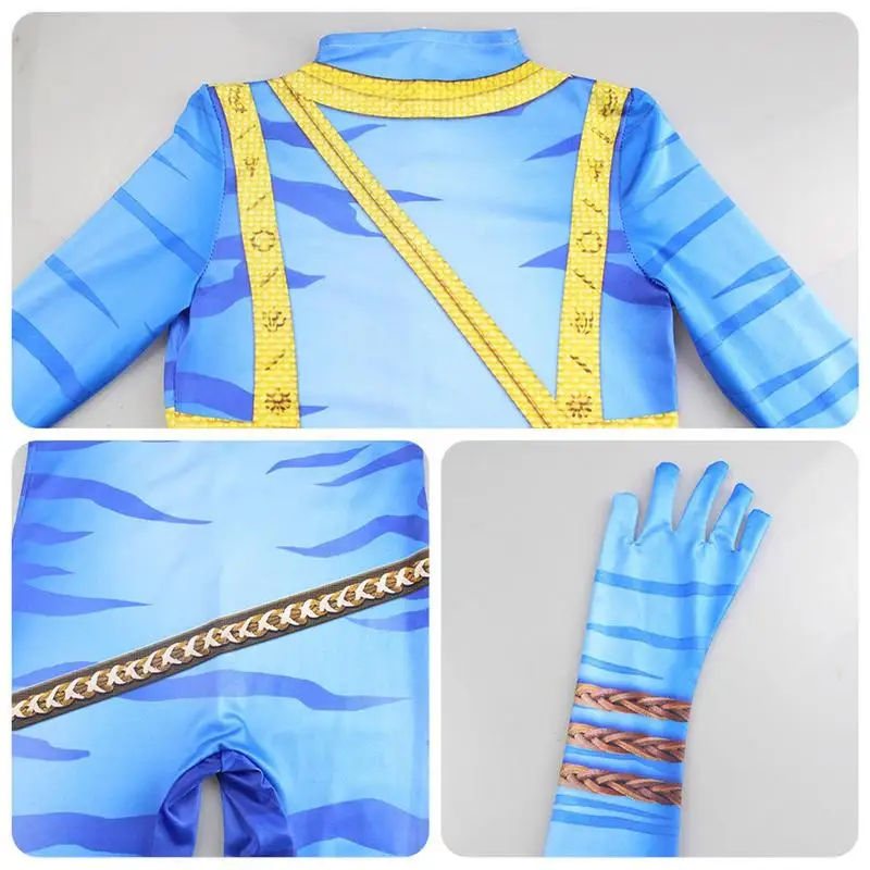 Movie Character Cosplay Costume Kids Role Play Blue Jumpsuit Boys Girls Kids Party Halloween Carnival Costume Carnival Party