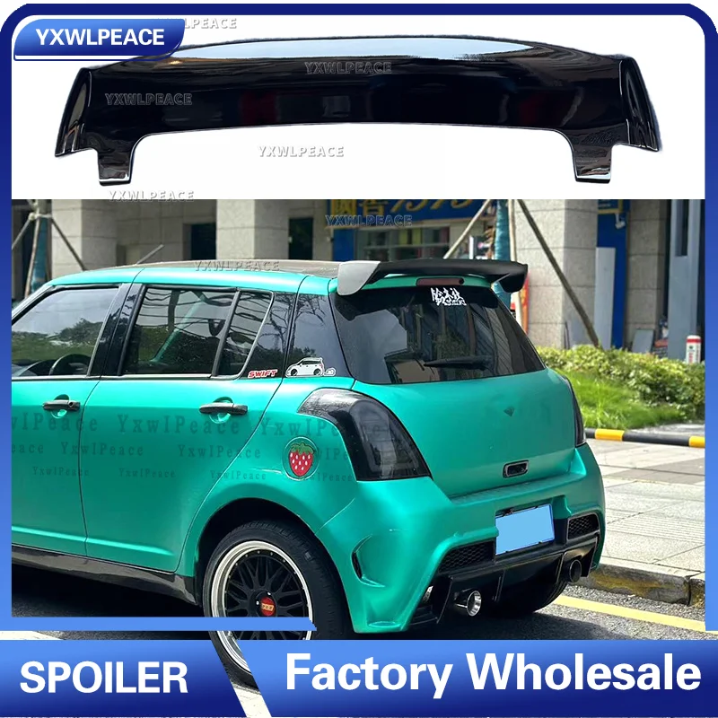 Para Suzuki Swift Spoiler 2008-2015 plástico ABS de alta calidad sin pintar cubierta de maletero de techo trasero Kit de carrocería de ala Accesorios