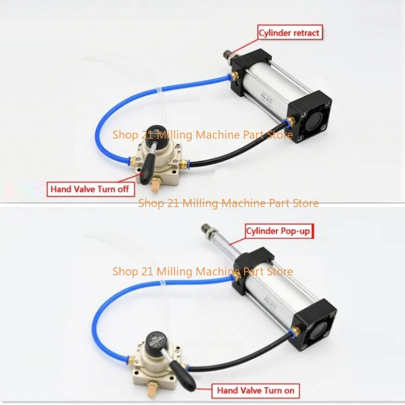 3 Position 4 Way Rotary Lever Hand Valve PT1/4 Pneumatic Air Flow Control Valve
