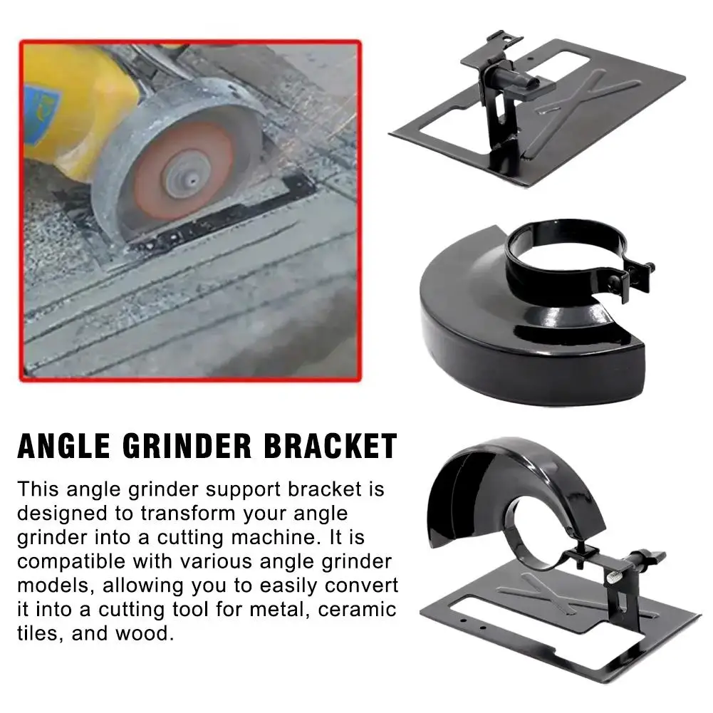 Adjustable Metal Angle Grinder Stand Bracket with Protective Cover Set - Balance Base Guard for DIY Woodworking Tools