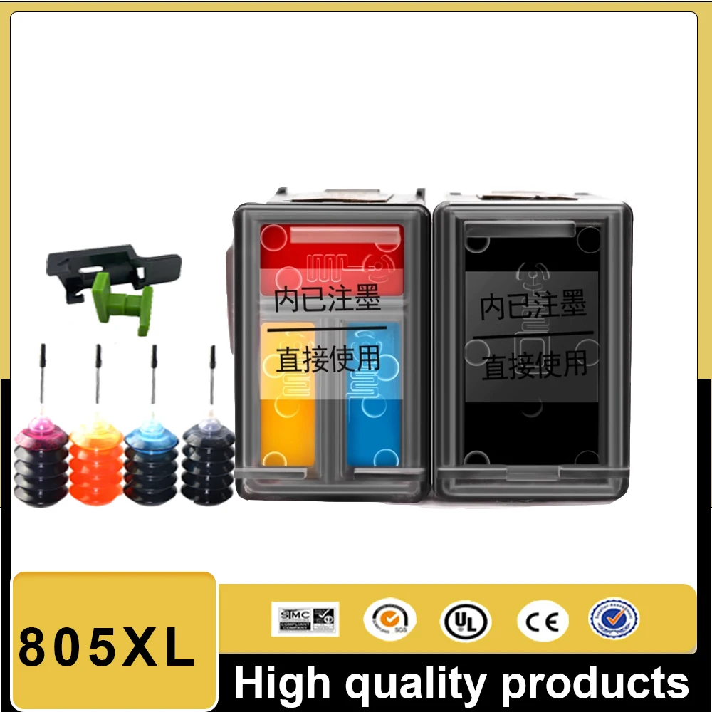 

Восстановленный струйный картридж для HP 805 805XL для HP805 Deskjet 1210 1211 1212 1213 2330 2331 2332 2333 2720 2721 2722