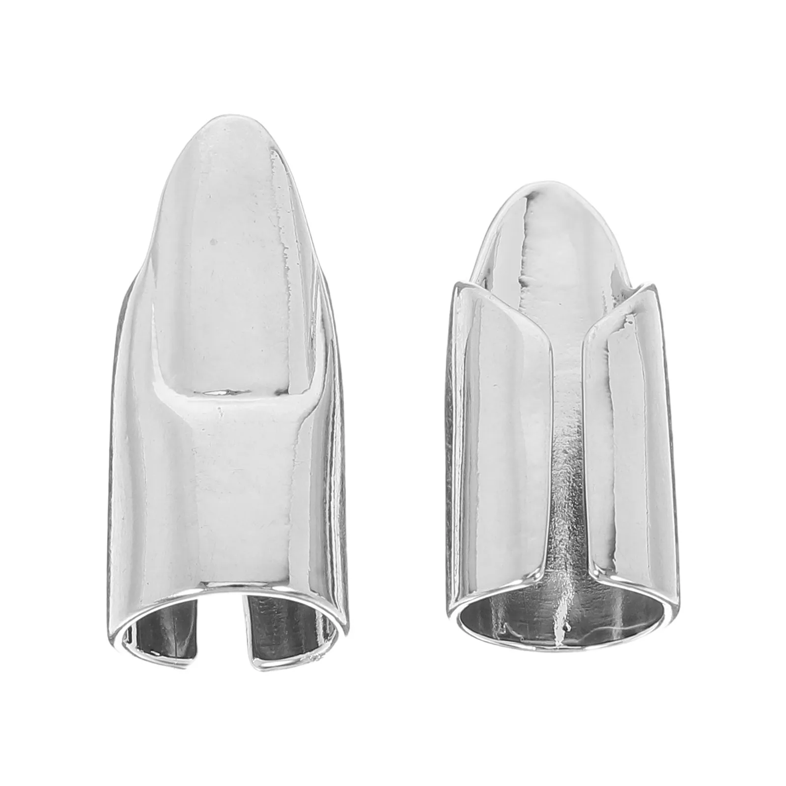 

2pcs Nail Cover Metal Fingertip Punk Rings Firm Material Exquisite Craftsmanship Stylish Finger Nail Rings for Women Silver