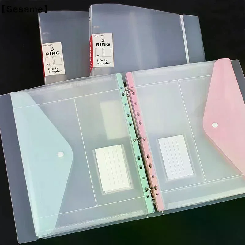 

Transparent Loose Leaf File Organizer with Binder Pockets High Capacity Storage Solution for Office School Documents