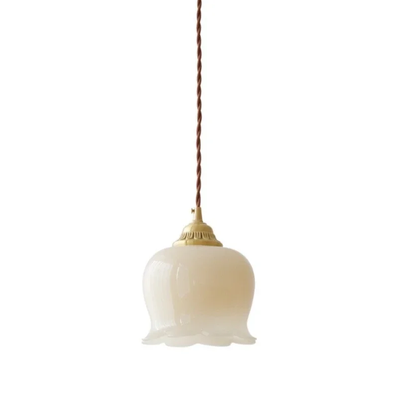 

French retro cream, lily of the valley chandelier, American light luxury Internet celebrity bedroom, bedside aisle