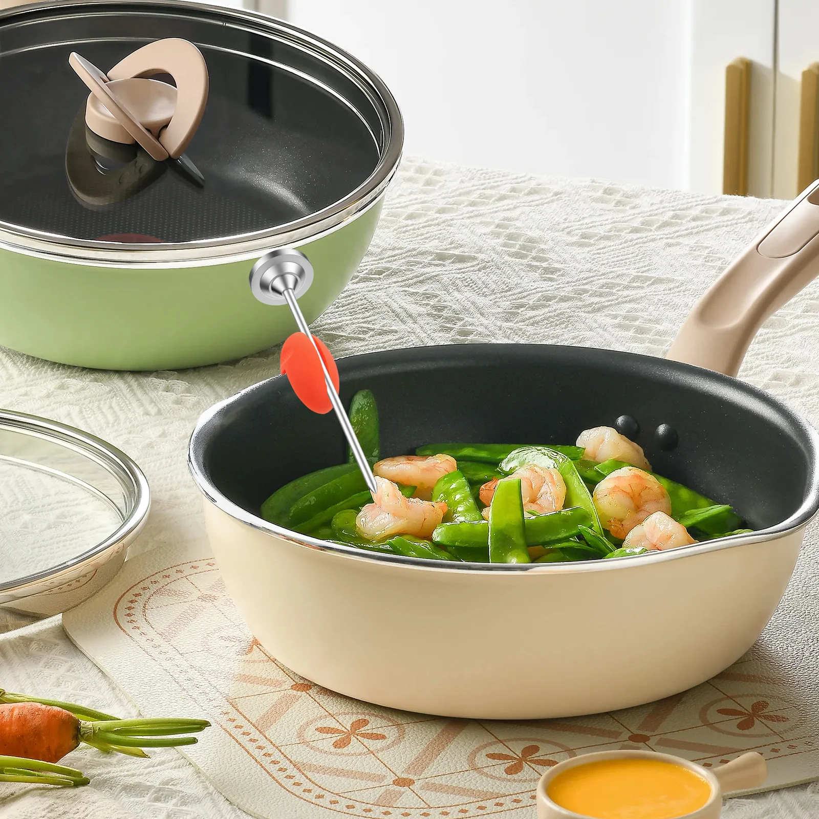 

Силиконовый держатель зонда термометра, термостойкий регулируемый универсальный зажим для приготовления пищи, гриля, конфет, температурные зажимы