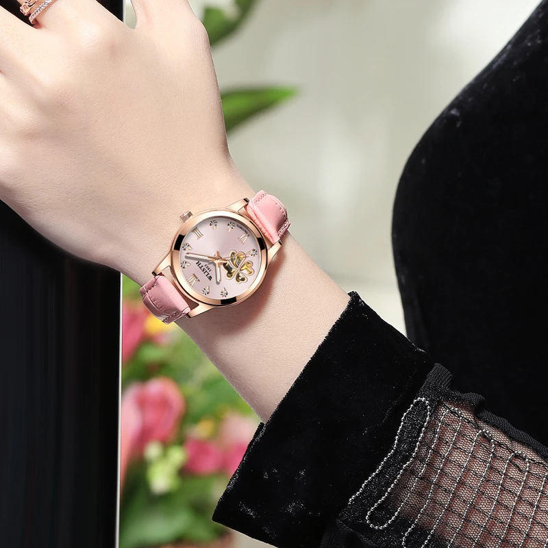 New Mechanical Ladies Milan With Korean Version Of Heart Hollow Diamond Female Mechanical Watch