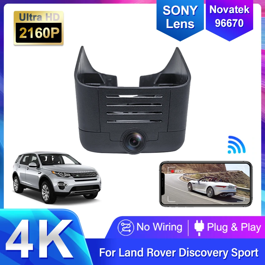 

4K 2160P Dash Camera for Land Rover Discovery Sport L550 2015 to 2023,Plug and Play Dash Cam 4K Wireless DVR for Car