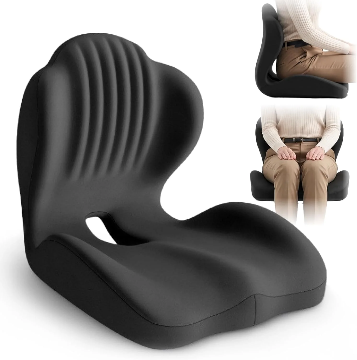 Seat Cushion for Office Chair Ergonomic Memory Foam Seat Cushion with Back Support for Stress Relief Lumbar Support Car Office