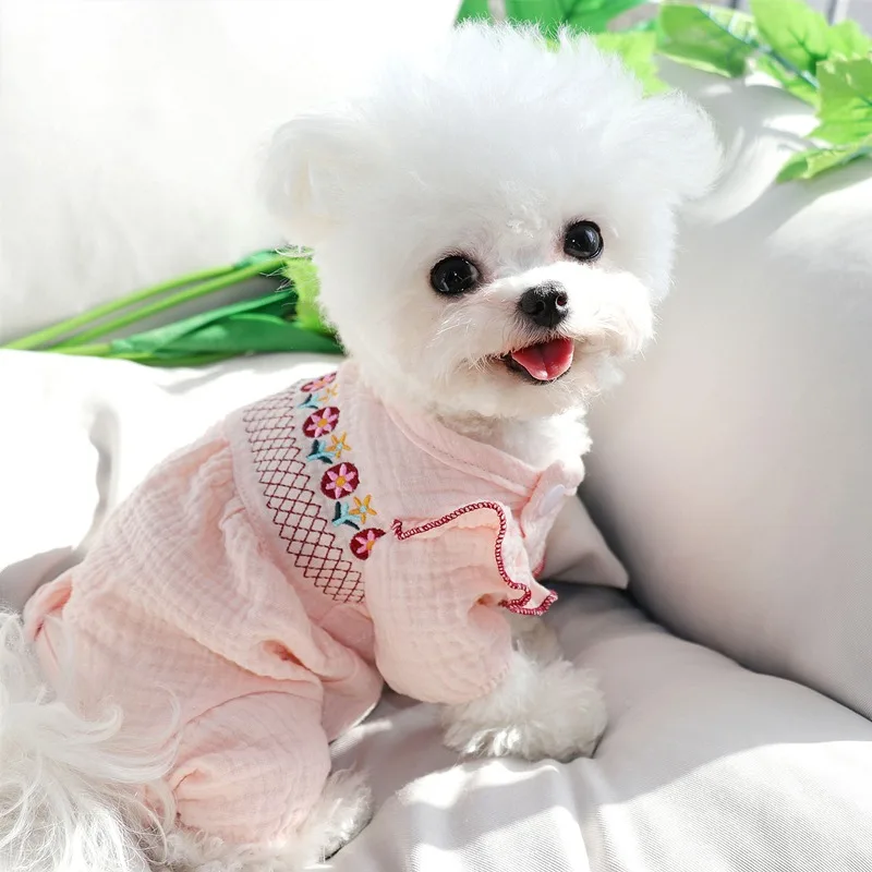 

Puppy Teddy Clothes Autumn Thin Anti-falling Hair Belly Wrap Pet Winter Four-legged Clothes Small Dog Soft Pajamas