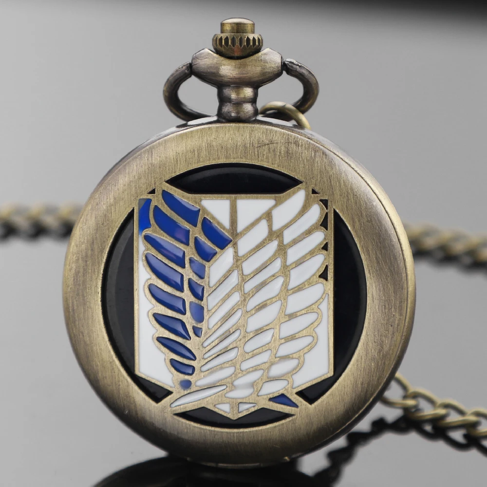 ساعة جيب بوصلة عتيقة أنيمي هجوم على تيتان تصميم التخييم في الهواء الطلق المشي لمسافات طويلة المحمولة جيب النحاس البوصلة الملاحة هدية