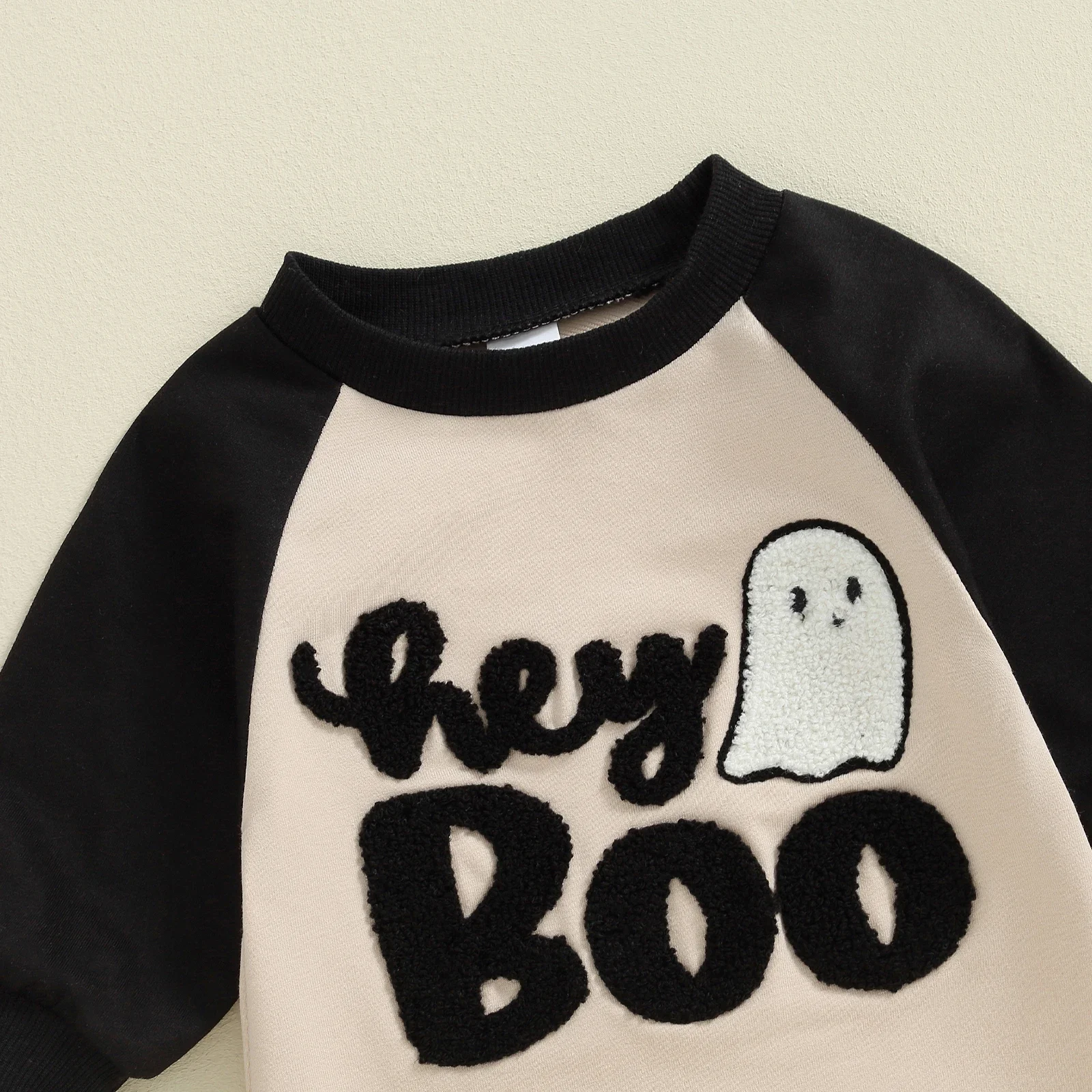 Halloween Newborn Infant Baby Boy Girl Jumpsuit Letter Ghost/Letter Pumpkin Embroidery Long Sleeve Romper Costumes