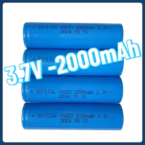2000mAh 18650 충전식 배터리 충전기 포함 3.7V 리튬 이온 배터리 전기 포인터 초인종 손전등 리튬 배터리