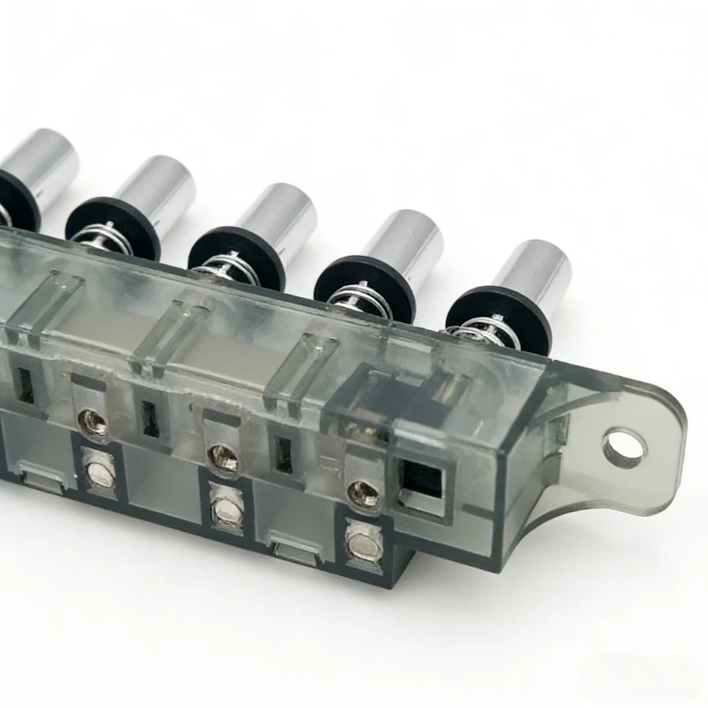 250VAC 4A 112 x 21 x 41mm Five-position Plug-in Button Switch Five-position Silver Switch For Range Hood For Kitchen Hood