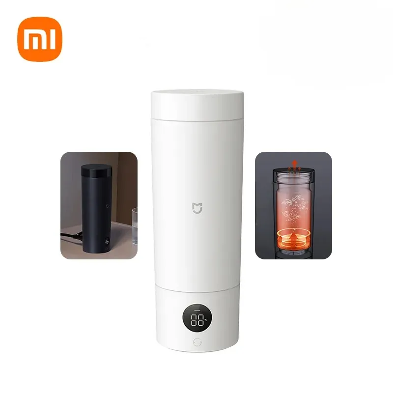

Портативная электрическая чашка с подогревом Xiaomi Mijia, 2-температурный светодиодный термос, чашка для кипячения из нержавеющей стали 316, чайник для путешествий, кофе