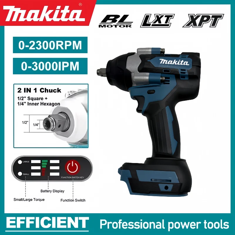 

DTW700 Makita Cordless Impact Wrench 18V Brushless Motor 1000Nm Variable Speed Electric Wrench High Effieiency Durable Auto Stop