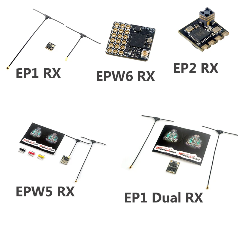 HappyModel ExpressLRS ELRS 2.4G RX 900MHZ SX1280 Nano Long Range Receiver PP EPW5 /6 EP1 EP2 RX 10X10mm for RC Airplane