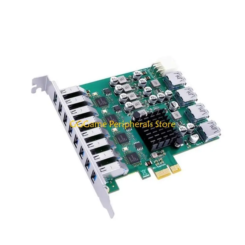 U55B 4 Port USB 3.2 Gen1 PCIExpress Adapters Card 5Gbps Speed For External Storage Printers Hard Drive