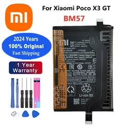 Xiaomi-BM57 bateria do telefone, alta qualidade, 100% original, transporte rápido, Poco X3 GT, 5000mAh, transporte rápido, 2024