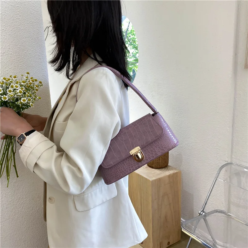 Women\'s Bags Wholesale 2021 Summer New Style Stone Pattern Fashion Shoulder Bag Underarm Bag Luxury Handbags For Women