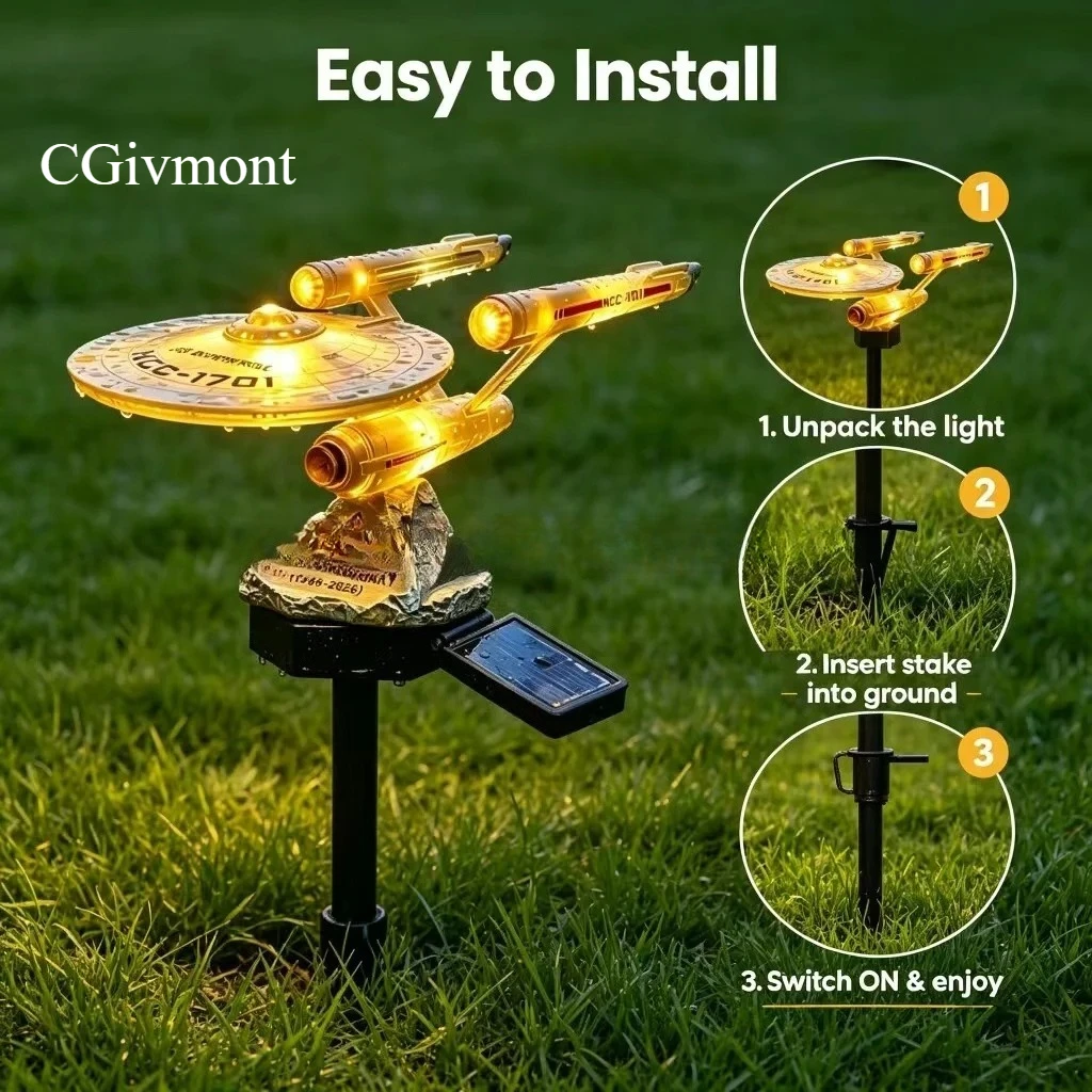 Retro Sci-Fi Spaceship Solar G - Smart Garden Light Camera review and price