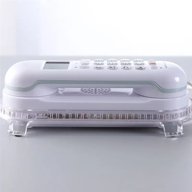 AED7-Crystal Base Mini Telephone Fixed Landline Phone B365 Small Wall Mounted Phone Improved Display Feature