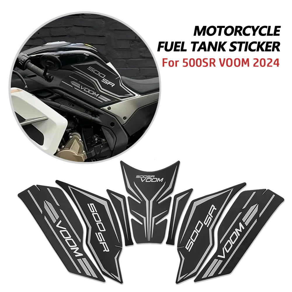 ل CFMOTO 500SR VOOM 2024 500 SR SR500 دراجة نارية المطاط خزان الوسادة ملصق الجانب خزان الوسادة المضادة للخدش ملصق مائي عدم الانزلاق